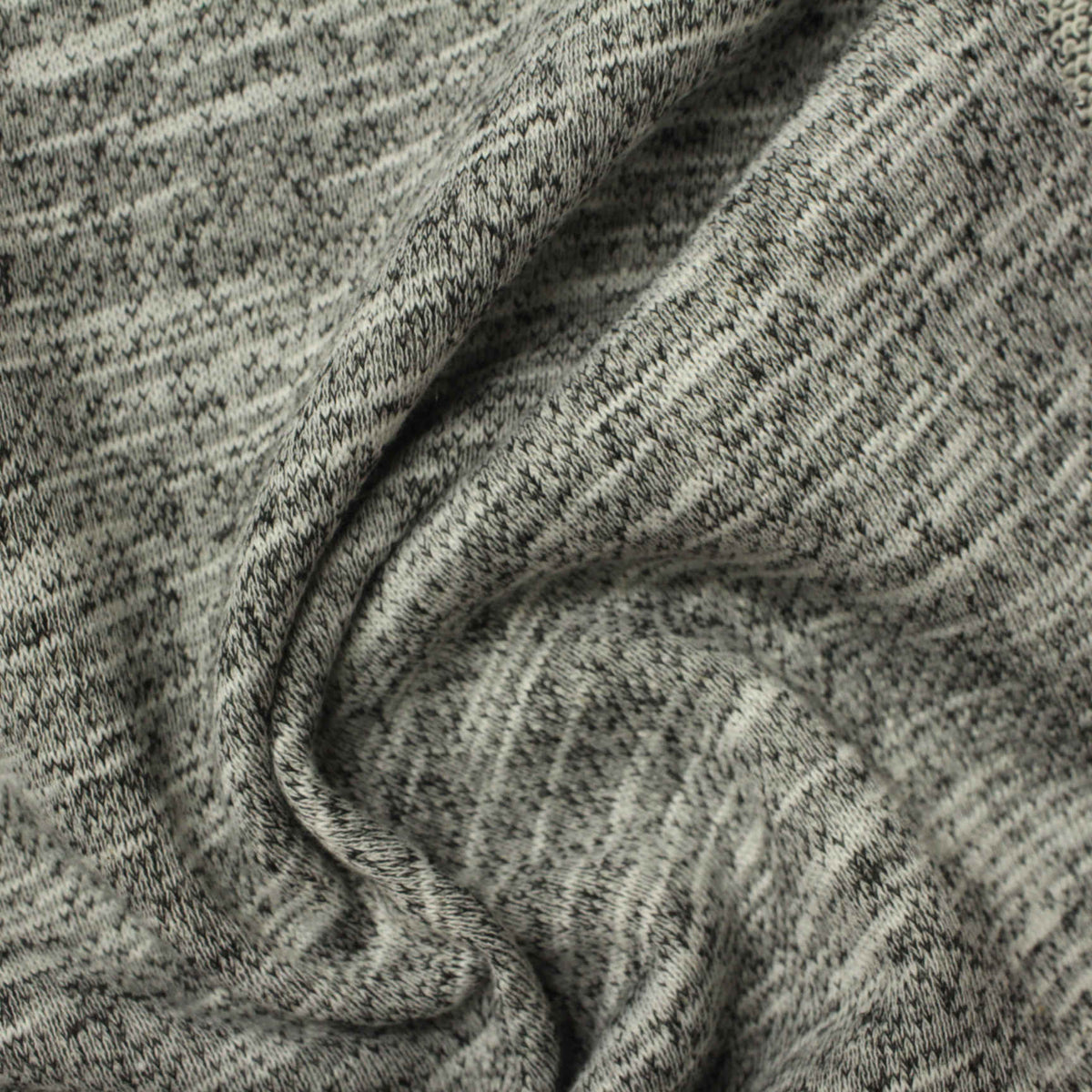 Grey Heathered-Marl French Terry, Poly-Cotton, 300 gsm