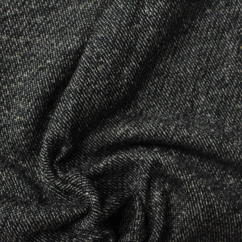 Black Marl French Terry, Viscose-Poly, 258 gsm