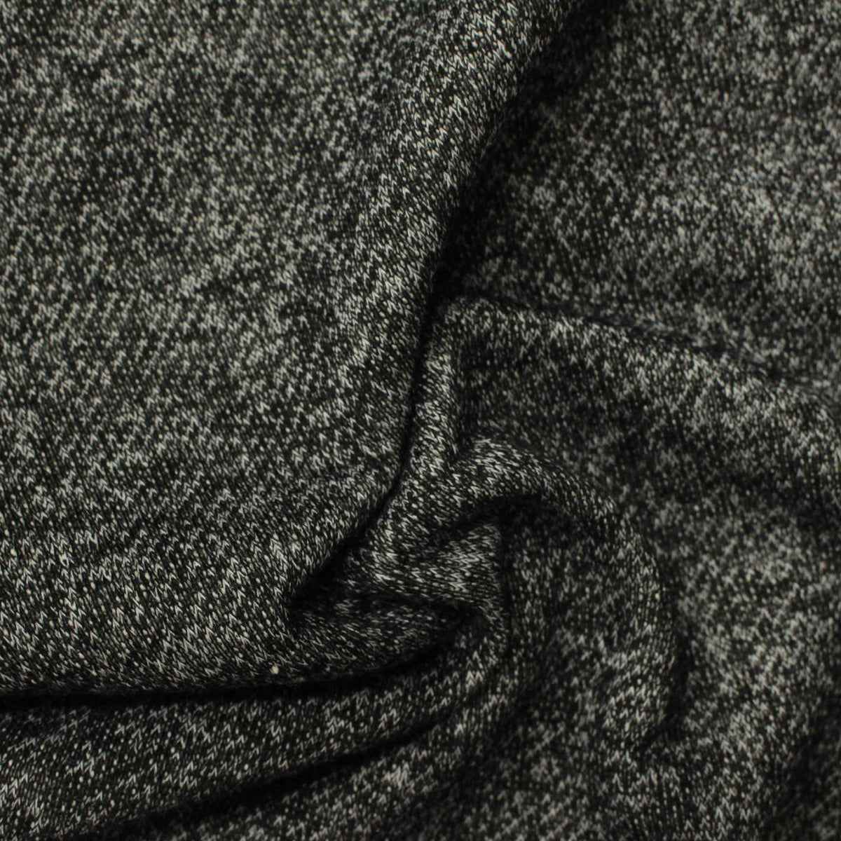 Black Marl French Terry, Poly-Viscose, 265 gsm