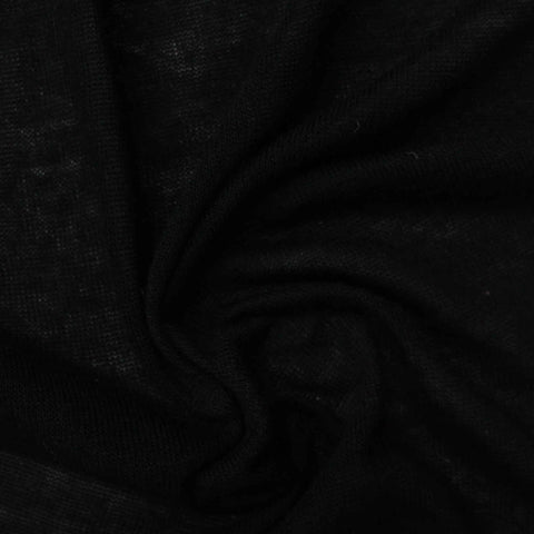 100% Polyester Chunky Knit Fabric, 120 gsm, 170 cm — Black