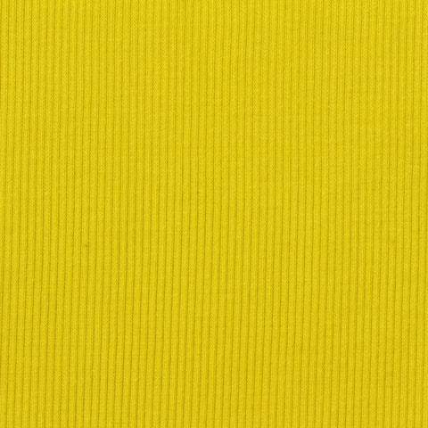 Cotton Polyester Stretch Rib Knit Fabric, 280 gsm, 135 cm — Yellow