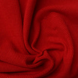 Polyester Viscose Stretch Rib Knit Fabric, 260 gsm, 135 cm — Red