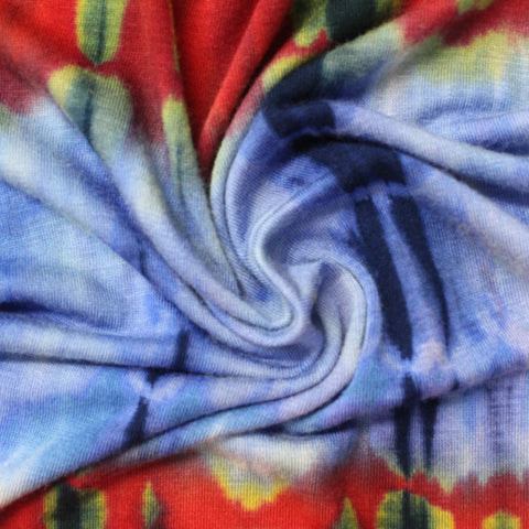 Red Abstract Jersey Knit, Viscose, 160 gsm