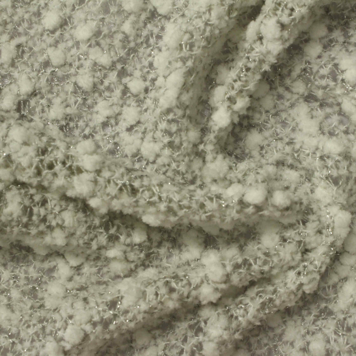 Polyester Metallic Chunky Knit Fabric, 175 gsm, 164 cm — Grey