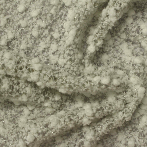 Polyester Metallic Chunky Knit Fabric, 175 gsm, 164 cm — Grey