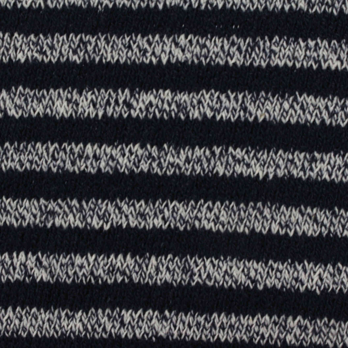 Navy Marled-Stripe Chunky Knit, Cotton-Poly