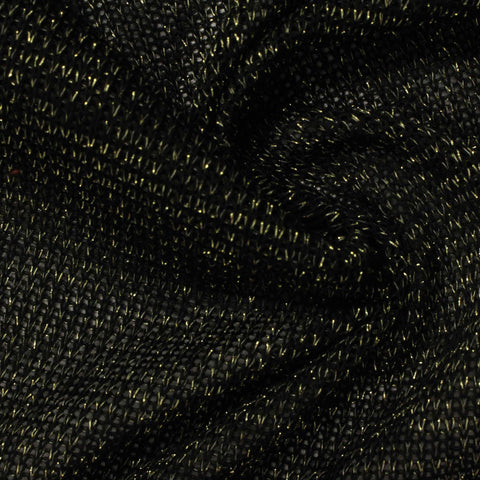 Polyester Stretch Chunky Knit Fabric, 155 gsm, 156 cm — Black