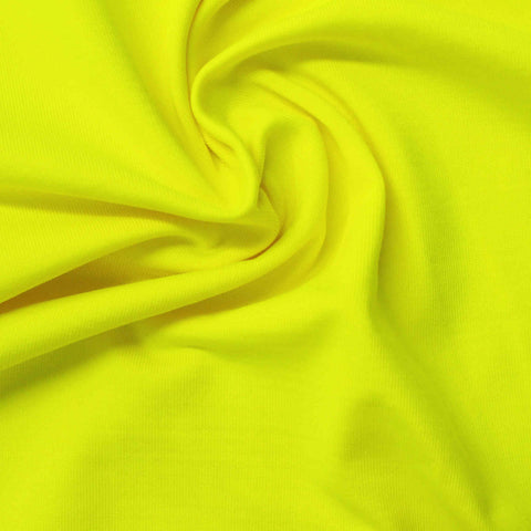 Brushed Polyester Stretch Jersey Knit Fabric, 247 gsm, 170 cm — Yellow