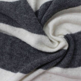 Grey Horizontal-Stripe Jersey Knit, Viscose