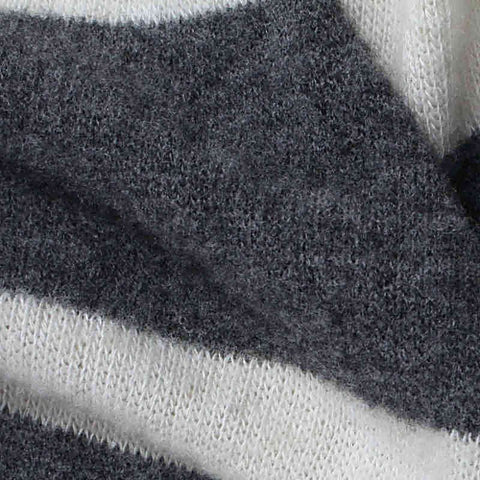 Grey Horizontal-Stripe Jersey Knit, Viscose, 160 gsm