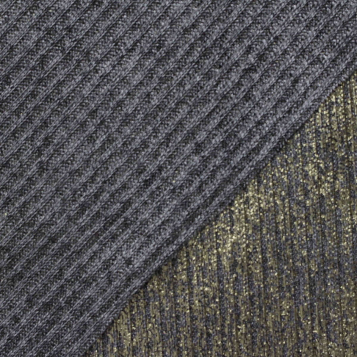 Grey Marl Rib Knit, Polyester, 190 gsm