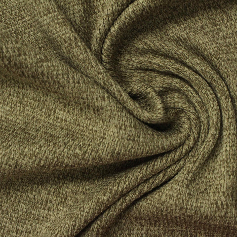 Brown Heathered-Marl Rib Knit, Polyester, 324 gsm