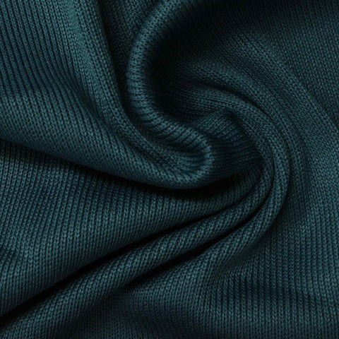 100% Polyester Rib Knit Fabric, 329 gsm, 165 cm — Green