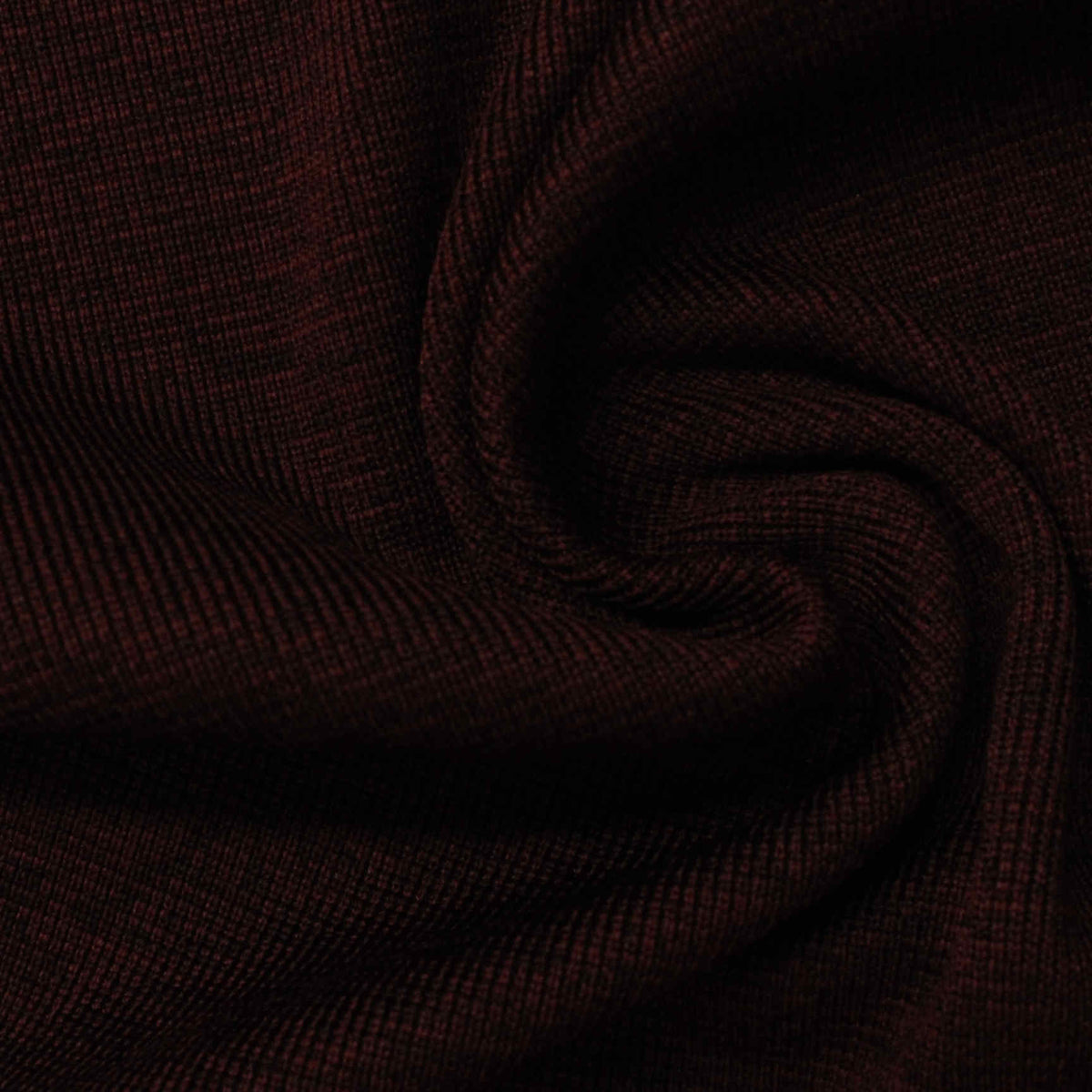 Dark Red Marl Rib Knit, Polyester, 507 gsm