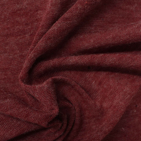 Deep Red Marl Jersey Knit, Poly-Viscose, 120 gsm
