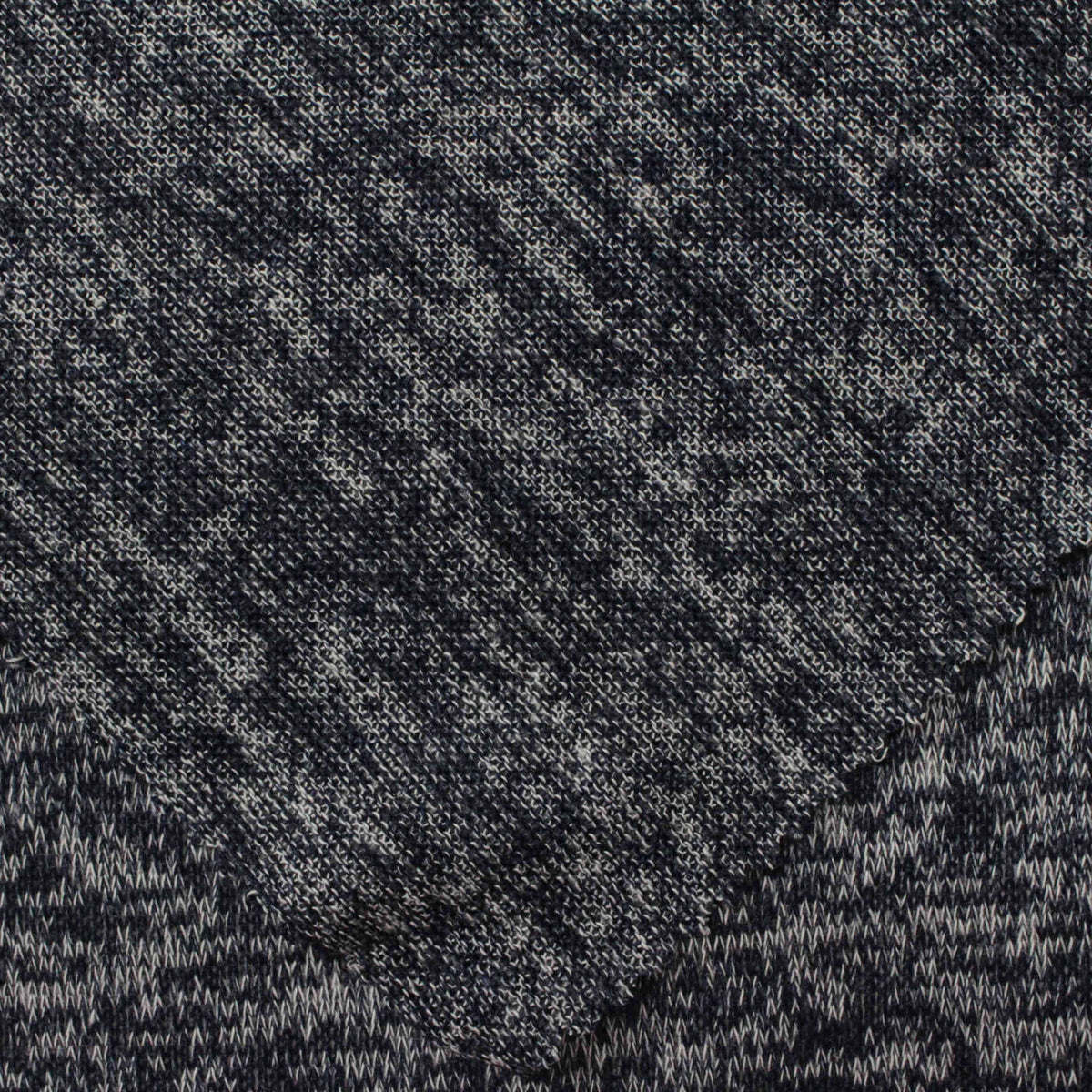 Navy Marl Chunky Knit, Poly-Viscose, 200 gsm