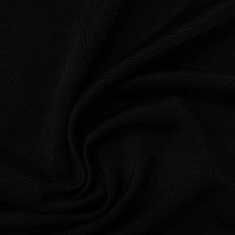 Viscose Stretch Interlock Knit Fabric, 205 gsm, 160 cm — Black