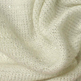 Polyester Viscose Blend Stretch Chunky Knit Fabric, 205 gsm, 160 cm — White — texture