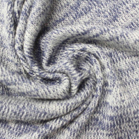 Blue Marl Chunky Knit, Viscose-Poly, 161 gsm