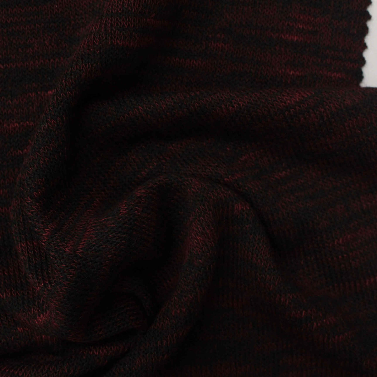 Dark Red Marl Chunky Knit, Viscose-Poly, 220 gsm
