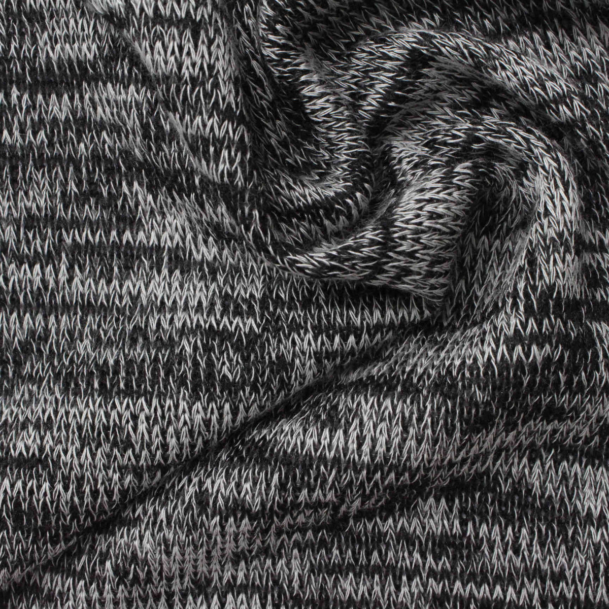 Black Marl Chunky Knit, Viscose-Poly, 131 gsm