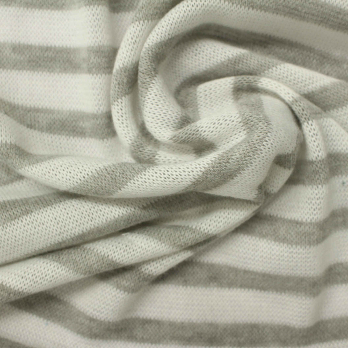 Grey Horizontal-Stripe Jersey Knit, Polyester, 245 gsm
