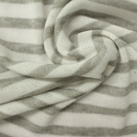Grey Horizontal-Stripe Jersey Knit, Polyester, 245 gsm