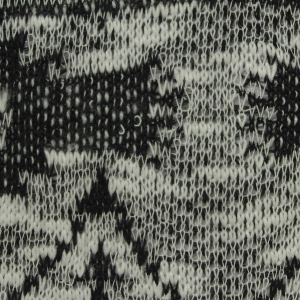 Black Abstract Chunky Knit, Polyester, 198 gsm