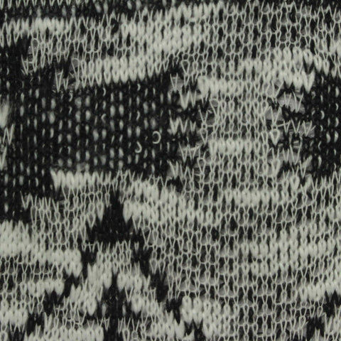 Black Abstract Chunky Knit, Polyester, 198 gsm