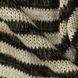 Dark Brown Horizontal-Stripe Jersey Knit, Viscose-Poly — texture