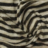 Dark Brown Horizontal-Stripe Jersey Knit, Viscose-Poly