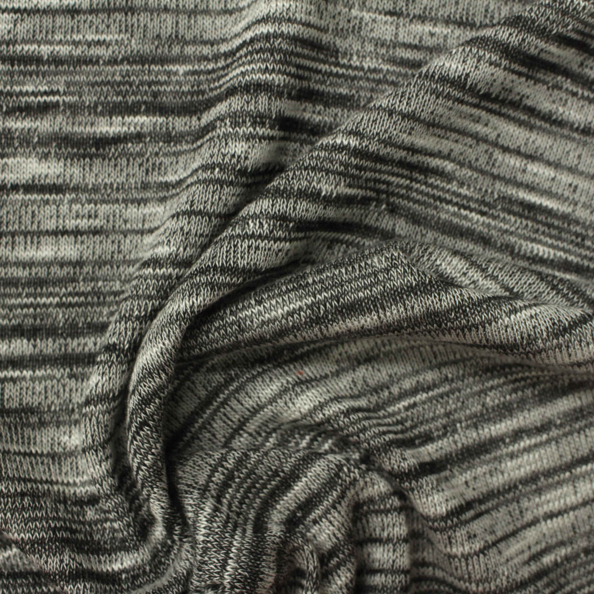 Black Marl Jersey Knit, Viscose-Poly, 180 gsm, 155 cm
