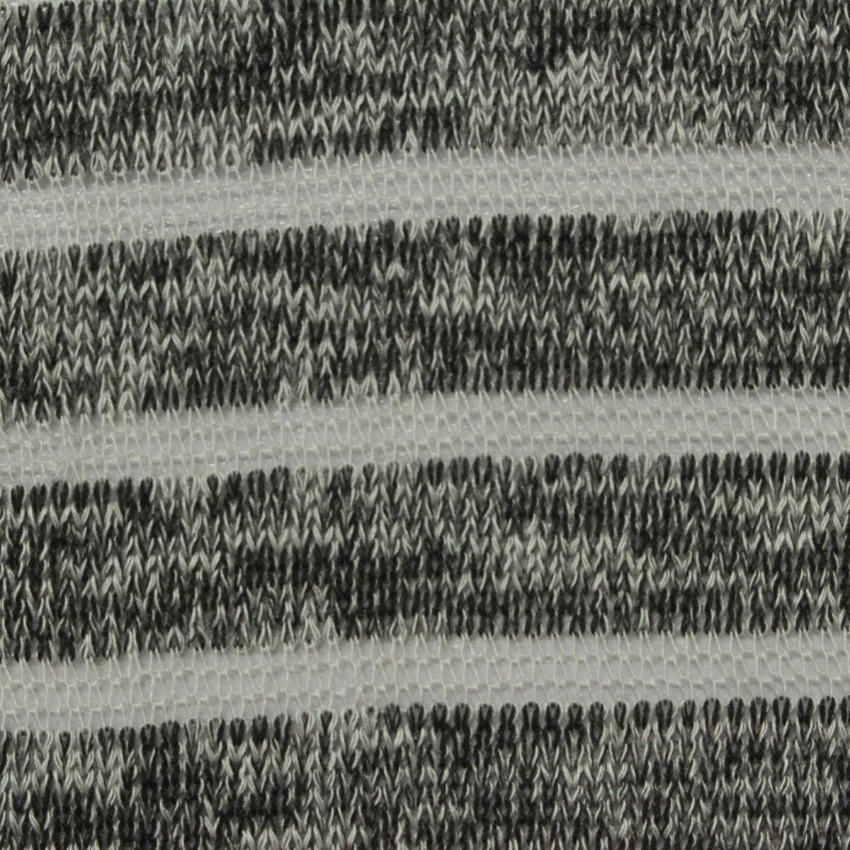 Marled Grey Horizontal-Stripe Chunky Knit, Viscose-Poly, 125 gsm