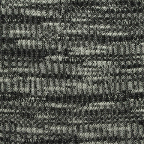 Black Marl Chunky Knit, Viscose-Poly, 190 gsm