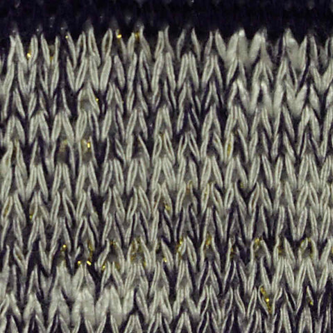Navy Horizontal-Stripe Chunky Knit, Viscose, 192 gsm, 185 cm