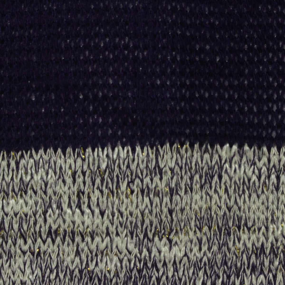 Navy Horizontal-Stripe Chunky Knit, Viscose, 192 gsm, 185 cm