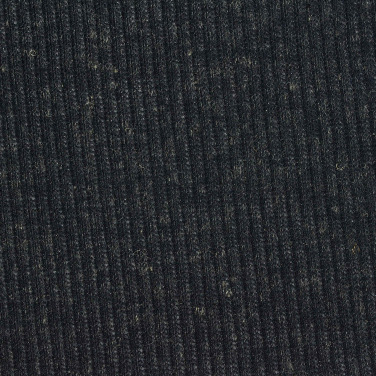 Dark Grey Heathered-Marl Rib Knit, Poly-Cotton, 180 gsm