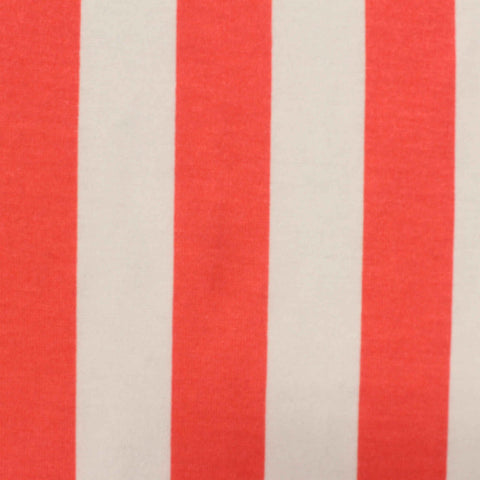 Red Vertical-Stripe Jersey Knit, Polyester, 155 gsm