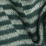 Dark Green Horizontal-Stripe Chunky Knit, Polyester — texture