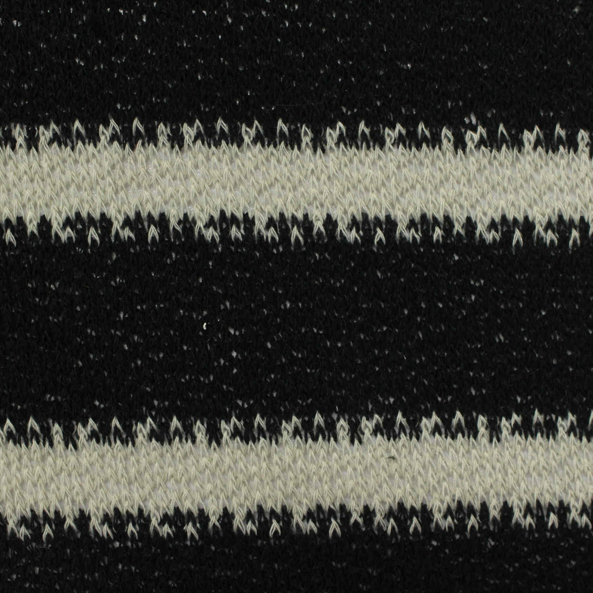 Black Horizontal-Stripe Chunky Knit, Poly-Viscose, 320 gsm