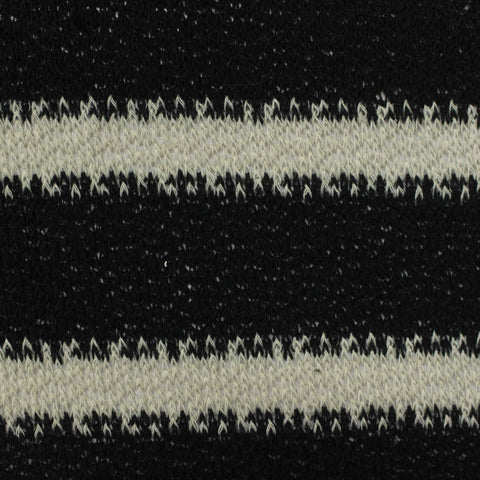 Black Horizontal-Stripe Chunky Knit, Poly-Viscose, 320 gsm