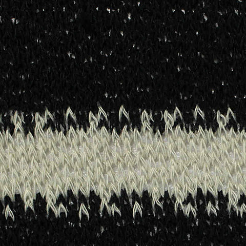 Black Horizontal-Stripe Chunky Knit, Poly-Viscose, 320 gsm