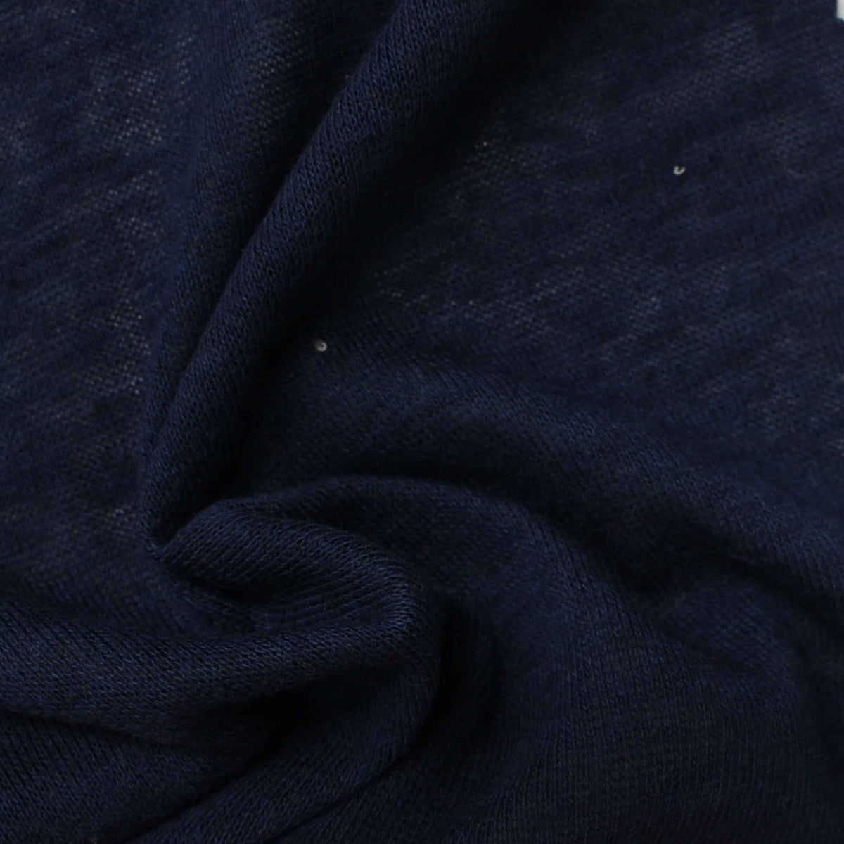 Polyester Cotton Jersey Knit Fabric, 180 gsm, 165 cm — Navy