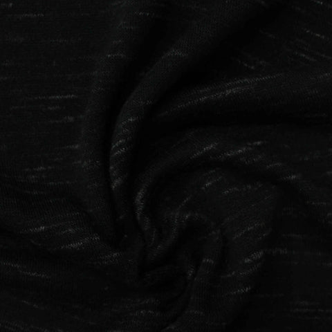 Black Marl French Terry, Viscose-Poly, 288 gsm