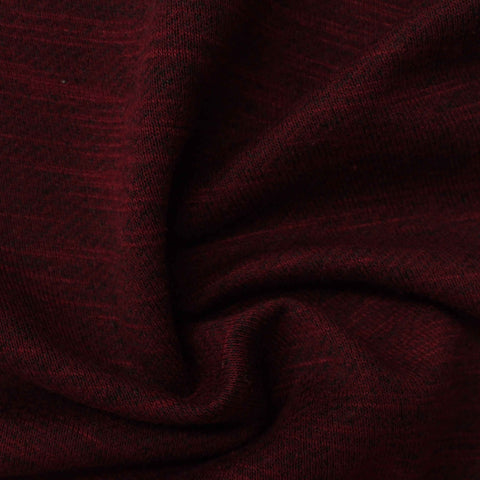 Deep Red Heathered-Marl French Terry, Poly-Cotton