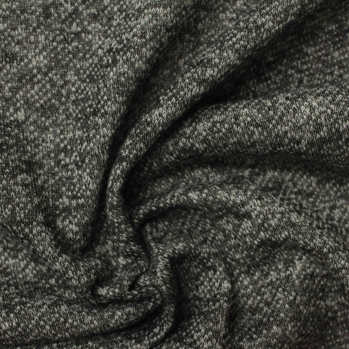 Dark Grey Marl French Terry, Polyester, 190 gsm