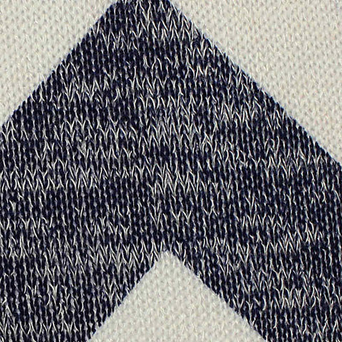 White Bold-Chevron Chunky Knit, Poly-Viscose