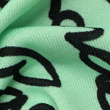 Printed Polyester Stretch Chunky Knit Fabric, 180 gsm, 170 cm — Green — texture