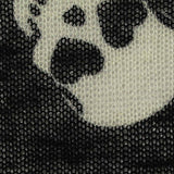 White Skull Chunky Knit, Polyester — texture