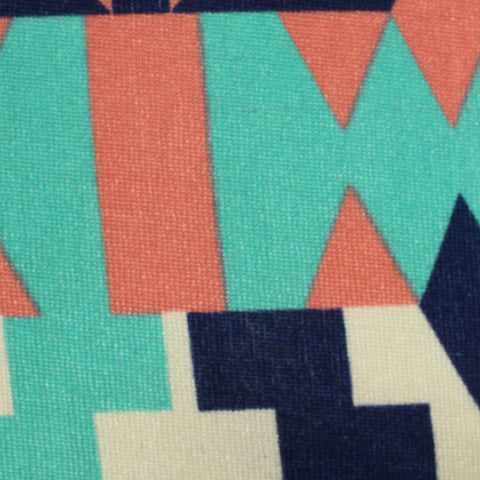 Teal Geometric Chunky Knit, Polyester